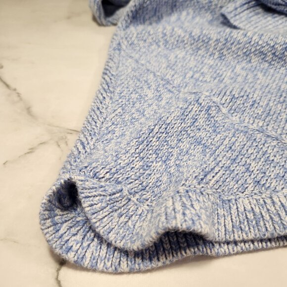 Talbots Blue & White Pima Cotton Knit Sweater Long Sleeve Womens Size L - Picture 7 of 13